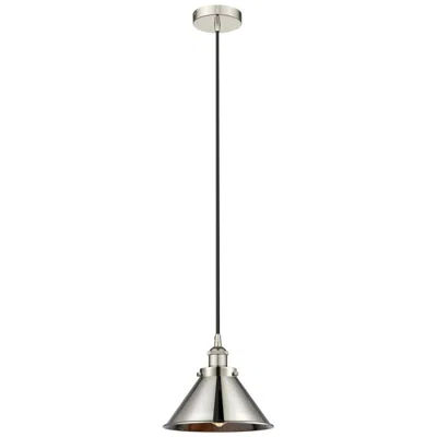 Innovations Lighting Briarcliff 10"w Polished Nickel Corded Mini Pendant W/ Nickel Shade