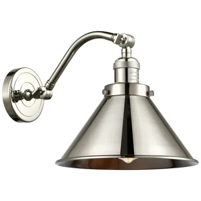 Innovations Lighting Briarcliff 8" Polished Nickel Sconce W/ Polished Nickel Shade