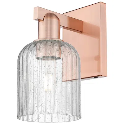 Innovations Lighting Bridal Veil 10.75" High Antique Copper Wall Sconce With Seedy Shade