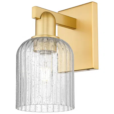 Innovations Lighting Bridal Veil 10.75" High Satin Gold Wall Sconce With Seedy Shade