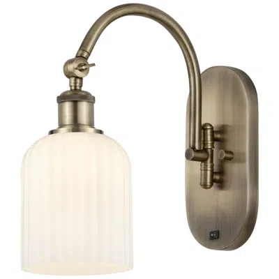 Innovations Lighting Bridal Veil 12 1/2"h Antique Brass White Glass Wall Sconce