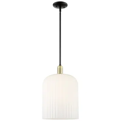 Innovations Lighting Bridal Veil 12"w 3-lt Black Brass Stem Mini Pendant W/ Gloss White Shade