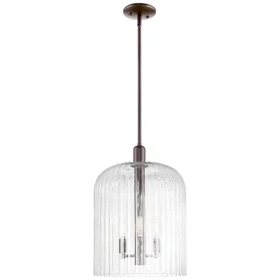 Innovations Lighting Bridal Veil 12"w 3-lt Oil Rubbed Bronze Stem Mini Pendant W/ Clear Shade