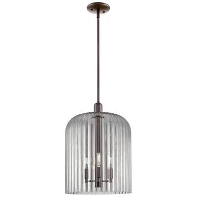 Innovations Lighting Bridal Veil 12"w 3-lt Oil Rubbed Bronze Stem Mini Pendant W/ Smoke Shade