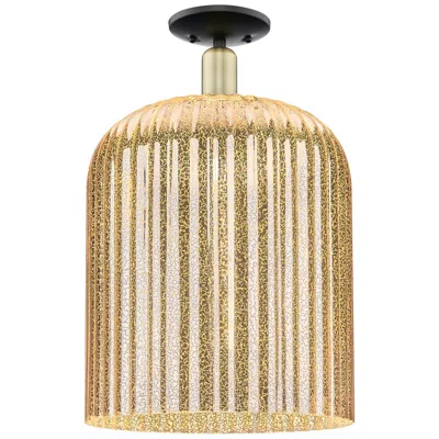 Innovations Lighting Bridal Veil 12"w Black Antique Brass Semi-flush With Mercury Shade