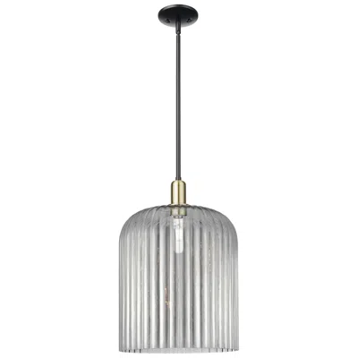 Innovations Lighting Bridal Veil 12"w Black Brass Stem Mini Pendant With Light Smoke Shade