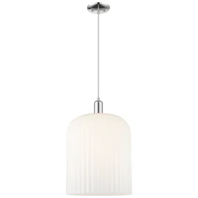 Innovations Lighting Bridal Veil 12"w Chrome Cord Mini Pendant With Gloss White Shade