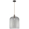 Innovations Lighting Bridal Veil 12"w Oil Rubbed Bronze Cord Mini Pendant W/ Smoke Shade In Gold