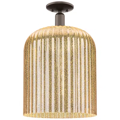 Innovations Lighting Bridal Veil 12"w Oil Rubbed Bronze Semi-flush Mount With Mercury Shade