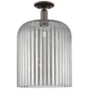 Innovations Lighting Bridal Veil 12"w Oil Rubbed Bronze Semi-flush With Light Smoke Shade In Gray