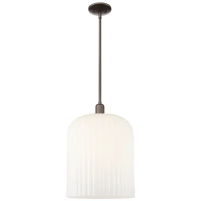 Innovations Lighting Bridal Veil 12"w Oil Rubbed Bronze Stem Mini Pendant W/ Gloss White Shade