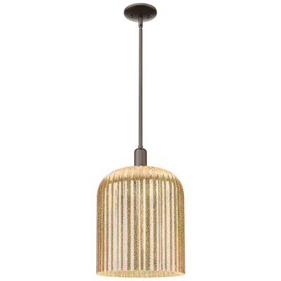 Innovations Lighting Bridal Veil 12"w Oil Rubbed Bronze Stem Mini Pendant With Mercury Shade