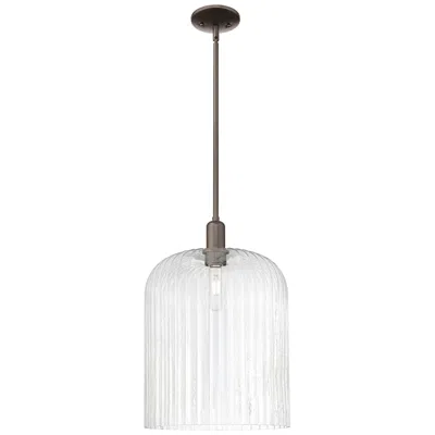 Innovations Lighting Bridal Veil 12"w Oil Rubbed Bronze Stem Mini Pendant With Seedy Shade In White