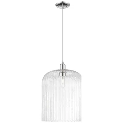 Innovations Lighting Bridal Veil 12"w Polished Chrome Cord Mini Pendant With Clear Shade