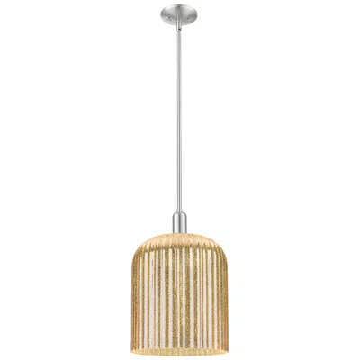 Innovations Lighting Bridal Veil 12"w Satin Nickel Stem Mini Pendant W/ Mercury Shade
