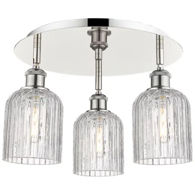 Innovations Lighting Bridal Veil 16.75"w 3-light Polished Nickel Flush Mount W/ Clear Shade