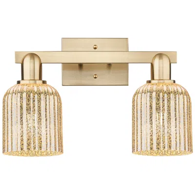 Innovations Lighting Bridal Veil 16"w 2 Light Champagne Bronze Bath Light With Mercury Shad