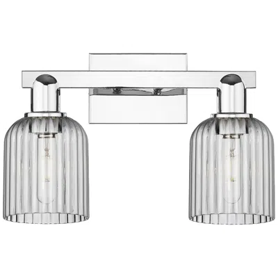 Innovations Lighting Bridal Veil 16"w 2 Light Chrome Bath Light With Light Smoke Shade