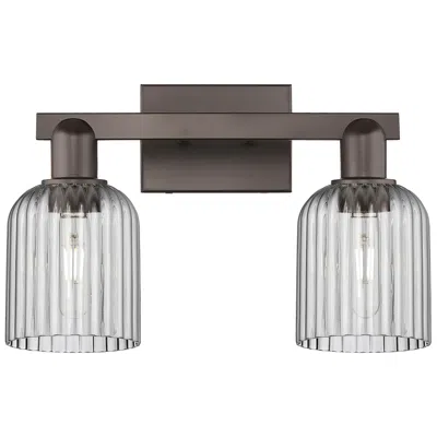Innovations Lighting Bridal Veil 16"w 2 Light Oil Rubbed Bronze Bath Light W/ Smoke Shade
