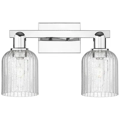 Innovations Lighting Bridal Veil 16"w 2 Light Polished Chrome Bath Light With Seedy Shade