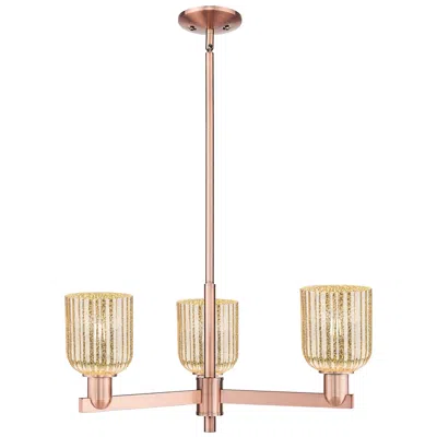 Innovations Lighting Bridal Veil 18"w 3 Light Antique Copper Chandelier With Mercury Shade