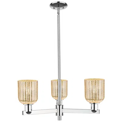 Innovations Lighting Bridal Veil 18"w 3 Light Polished Chrome Chandelier With Mercury Shade