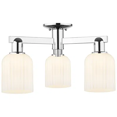 Innovations Lighting Bridal Veil 23"w 3 Light Chrome Semi-flush With Gloss White Shade