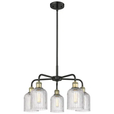 Innovations Lighting Bridal Veil 23"w 5-light Black Brass Stem Chandelier W/ Clear Shade