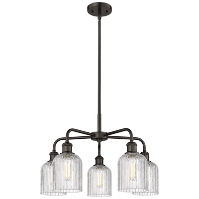 Innovations Lighting Bridal Veil 23"w 5-light Oiled Bronze Stem Chandelier W/ Clear Shade