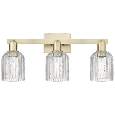 Innovations Lighting Bridal Veil 24"w 3 Light Antique Brass Bath Light With Clear Shade