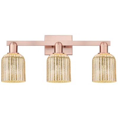 Innovations Lighting Bridal Veil 24"w 3 Light Antique Copper Bath Light With Mercury Shade