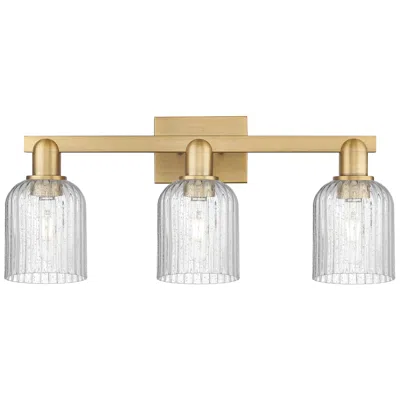 Innovations Lighting Bridal Veil 24"w 3 Light Brushed Brass Bath Light With Seedy Shade