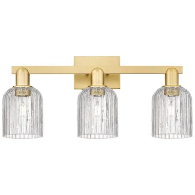 Innovations Lighting Bridal Veil 24"w 3 Light Satin Gold Bath Vanity Light With Clear Shade