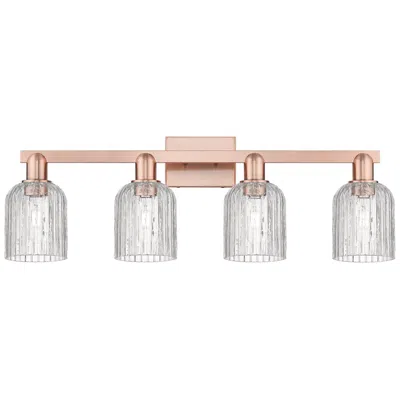 Innovations Lighting Bridal Veil 32"w 4 Light Antique Copper Bath Light With Clear Shade