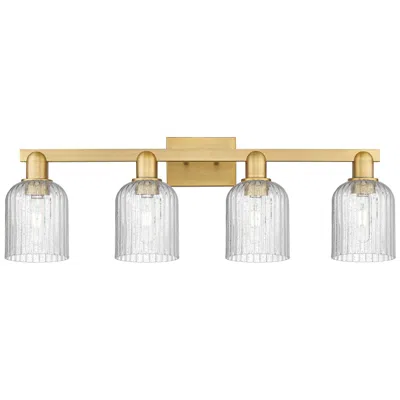 Innovations Lighting Bridal Veil 32"w 4 Light Brushed Brass Bath Light With Seedy Shade