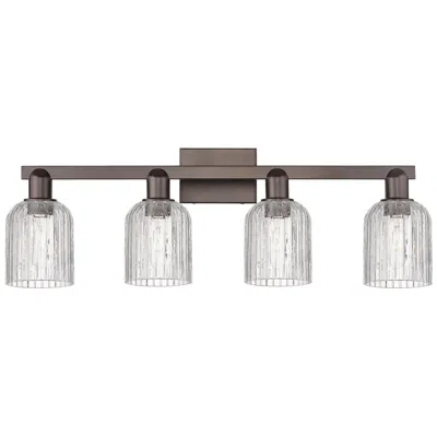 Innovations Lighting Bridal Veil 32"w 4 Light Oil Rubbed Bronze Bath Light With Clear Shade