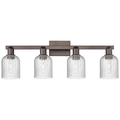 Innovations Lighting Bridal Veil 32"w 4 Light Oil Rubbed Bronze Bath Light With Seedy Shade