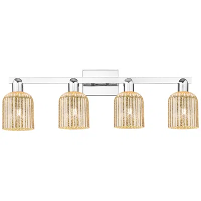 Innovations Lighting Bridal Veil 32"w 4 Light Polished Chrome Bath Light With Mercury Shade