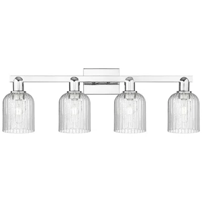 Innovations Lighting Bridal Veil 32"w 4 Light Polished Chrome Bath Light With Seedy Shade