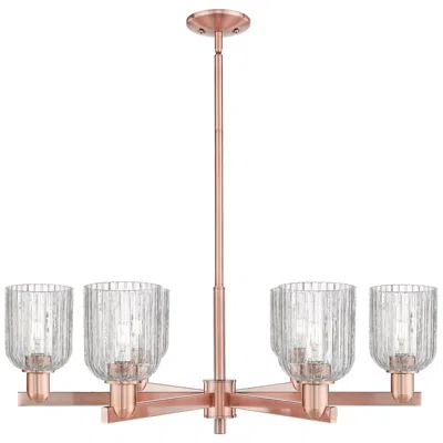 Innovations Lighting Bridal Veil 35"w 6 Light Copper Stem Chandelier With Clear Shade