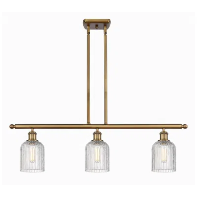 Innovations Lighting Bridal Veil 36"w 3-light Brushed Brass Stem Island Light W/ Clear Shad