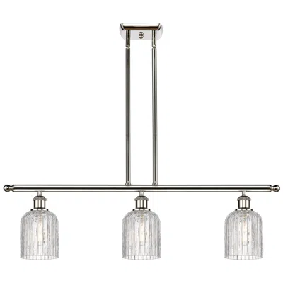 Innovations Lighting Bridal Veil 36"w 3-light Polished Nickel Stem Island Light W/ Clear Sh