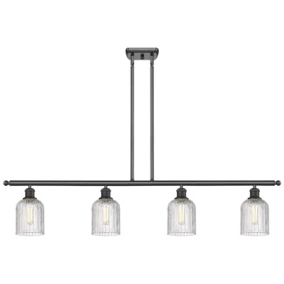 Innovations Lighting Bridal Veil 48"w 4-light Oiled Bronze Stem Island Light W/ Clear Shade