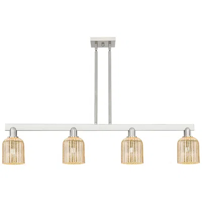 Innovations Lighting Bridal Veil 48"w 4-lt Satin Nickel Stem Island-lt W/ Mercury Shade