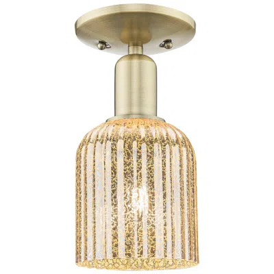 Innovations Lighting Bridal Veil 5" Wide Antique Brass Semi-flush Mount With Mercury Shade