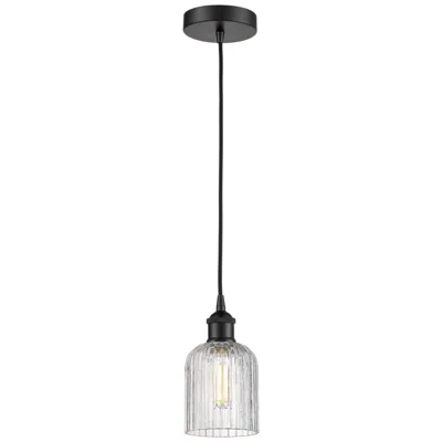 Innovations Lighting Bridal Veil 5" Wide Matte Black Mini Pendant W/ Clear Shade