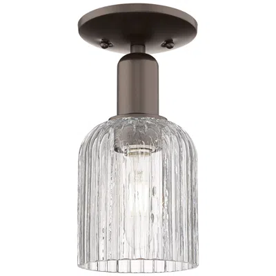 Innovations Lighting Bridal Veil 5" Wide Oil Rubbed Bronze Semi-flush Mount With Clear Shade