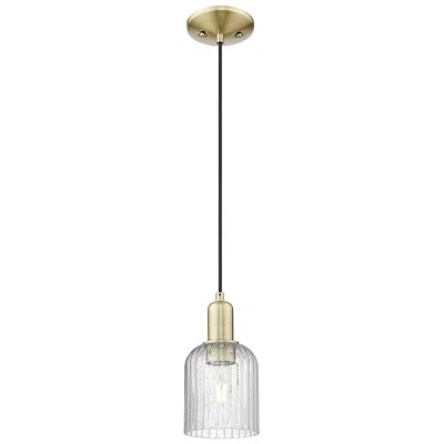 Innovations Lighting Bridal Veil 5"w Antique Brass Cord Hung Mini Pendant With Seedy Shade