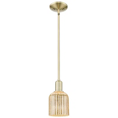 Innovations Lighting Bridal Veil 5"w Antique Brass Stem Hung Mini Pendant With Mercury Shade