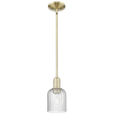 Innovations Lighting Bridal Veil 5"w Antique Brass Stem Hung Mini Pendant With Seedy Shade
